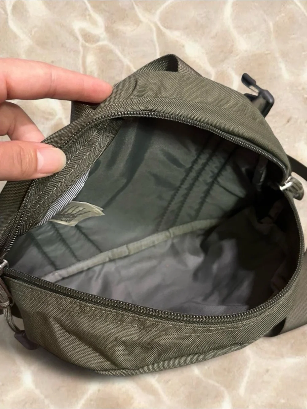 The North Face Olive Green Hiking Waist Pack Shoulder Backpack Outdoor Camp Gear